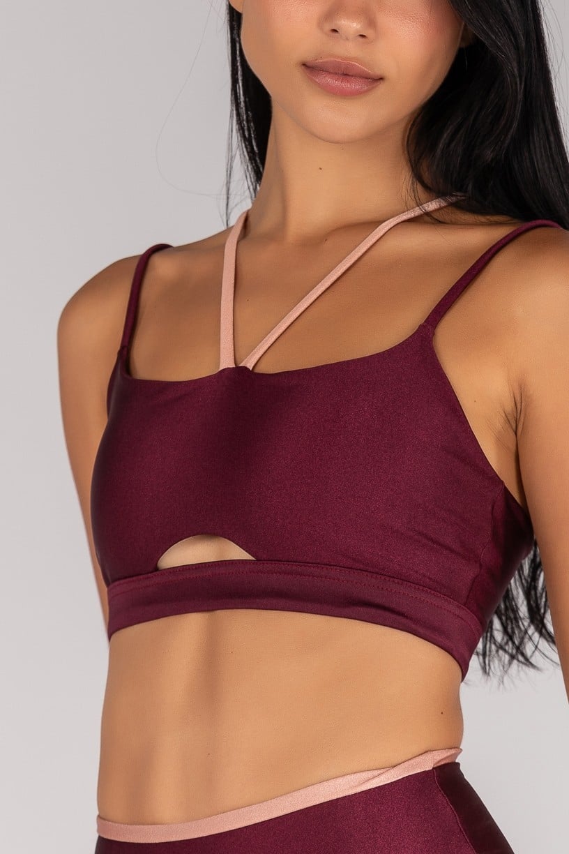 [CONJUNTO] Top + Short com Vira e Vivo (Vinho / Rose) | Ref: K4372-C