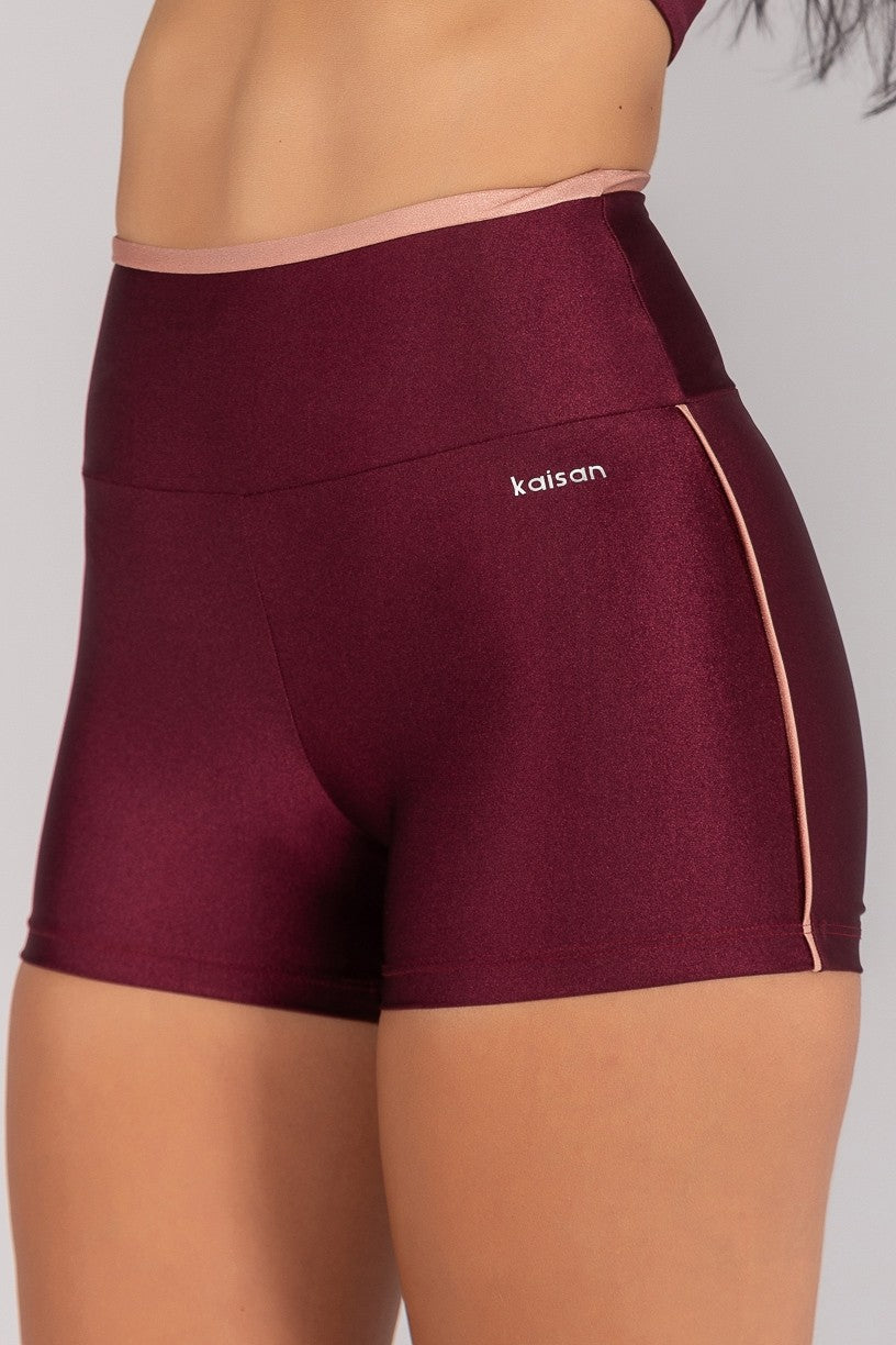 [CONJUNTO] Top + Short com Vira e Vivo (Vinho / Rose) | Ref: K4372-C