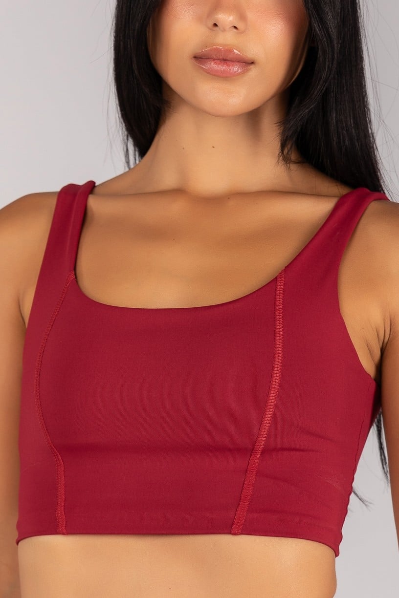 [CONJUNTO] Short + Top Alongado com Detalhes de Cobertura (Vinho) | Ref: K4679-A