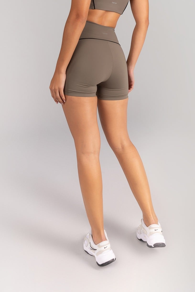[CONJUNTO] Short + Top com Vivo e Viés Contrastante (Oliva / Preto) | Ref: K4682-B